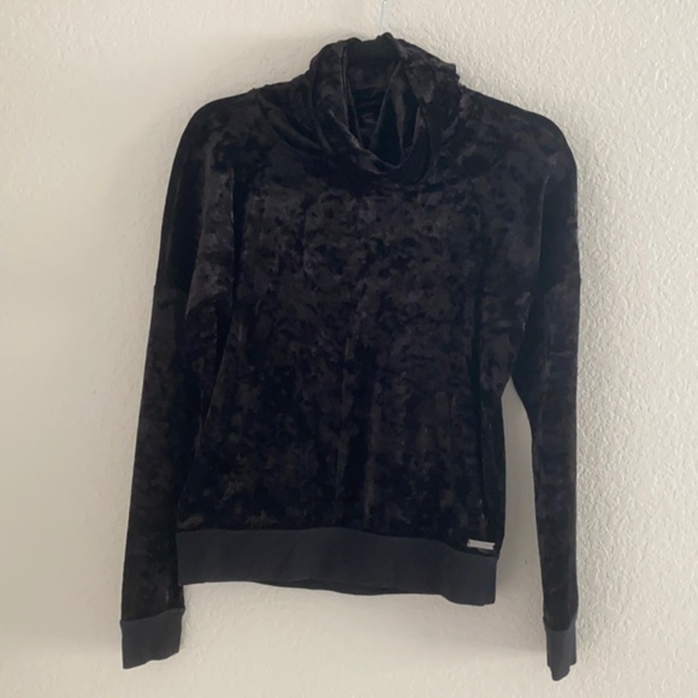 BetseyJohnson crushed velvet black cowl‎ neck sz xs